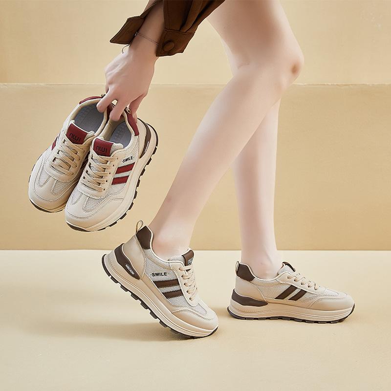 Super soft and high-value student sports shoes mesh breathable spring new platform dad shoes casual running shoes