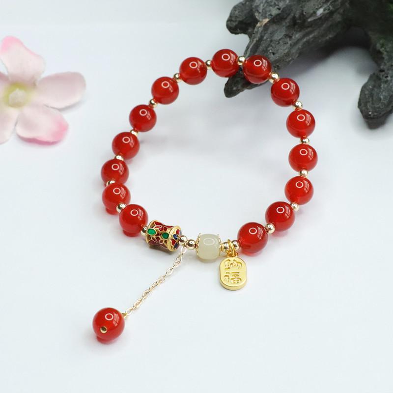 2026 Red Agate Bracelet Hetian Jade Chalcedony Hot Jewelry Factory Delivery S2061501