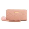 Sweet wind twill long wallet new fresh and simple hairball zipper women's clutch bag