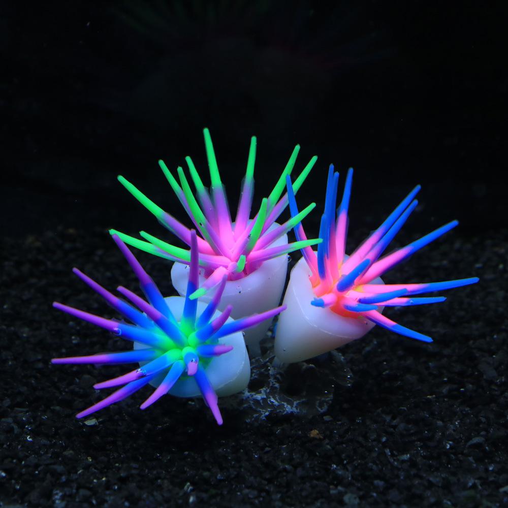 

New Silicone Soft Simulation 3 Anemones Aquarium Aquascape Ornamentation Non-toxic Does Not Hurt The Fish Fish Tank Decoration