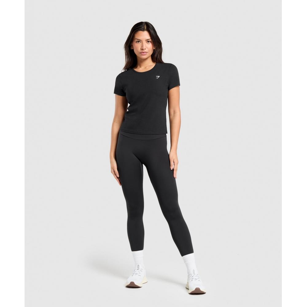 Gymshark Training Cotton Baby Tee Black B4b3q Bb2j