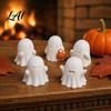 Ghost Family Set 5Pcs Halloween Decorations Cute Miniature Figurines 3D Printed Desktop Cake Toppers Decor for Party Supplies Creative Holiday