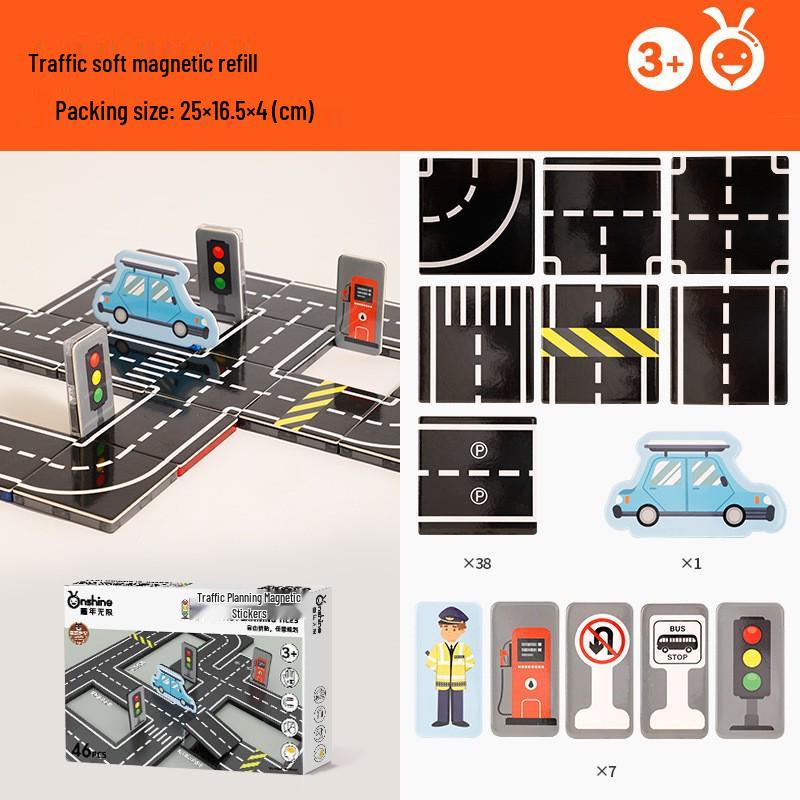 

Onshine Городское движение Витражные магнитные плитки: Развивающие строительные блоки для детей