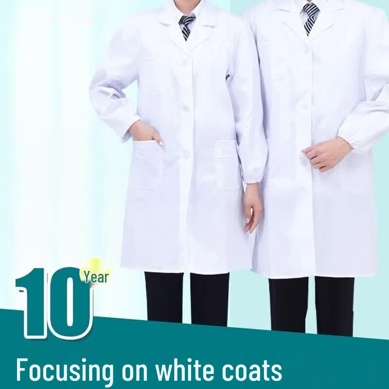 Unisex Slim Fit Long Sleeve Lab Coat