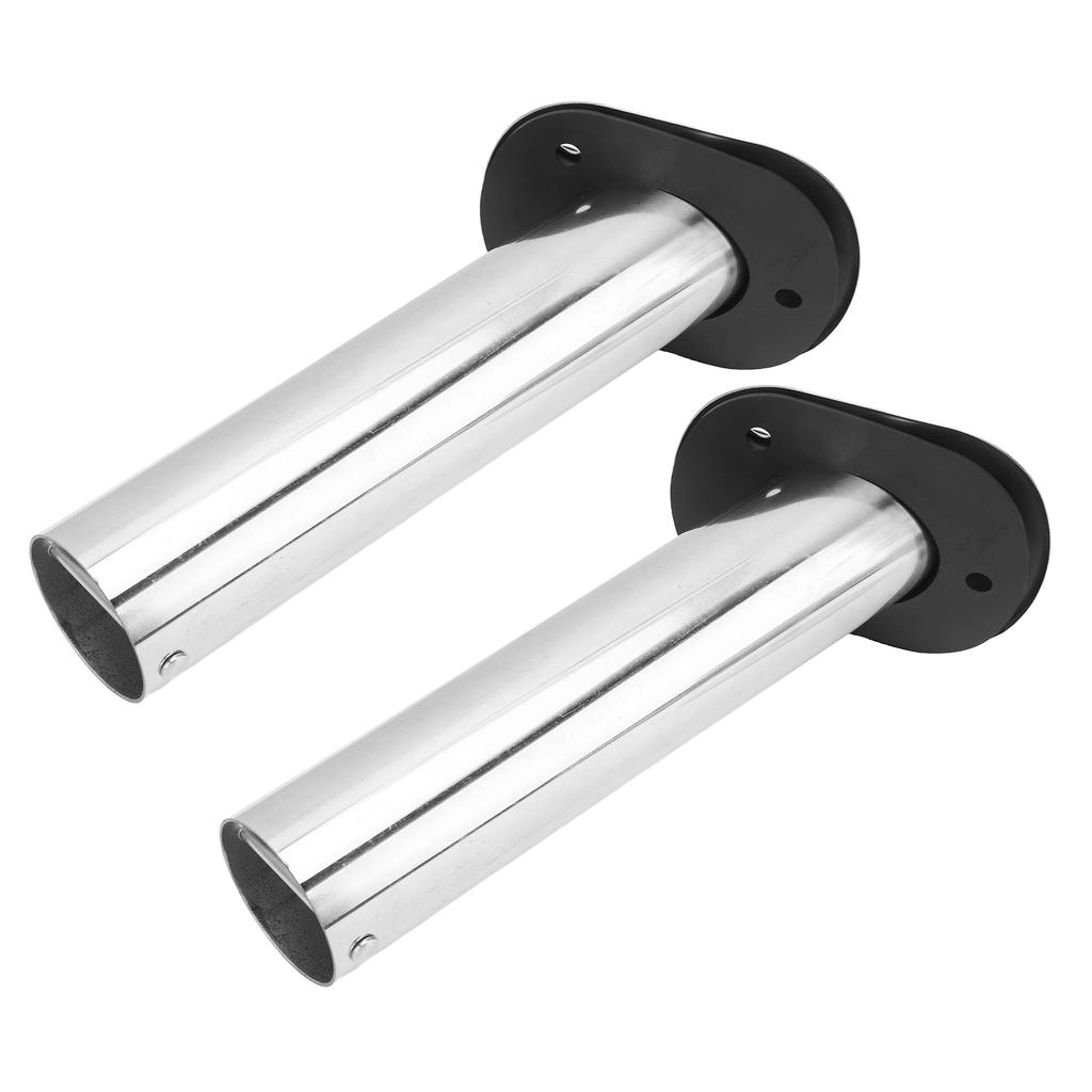 2pcs Boat Fishing Rod Holder 9in Flush Mount 316 Stainless Steel UV PCV Liner with Cap 30 Degrees for Yacht
