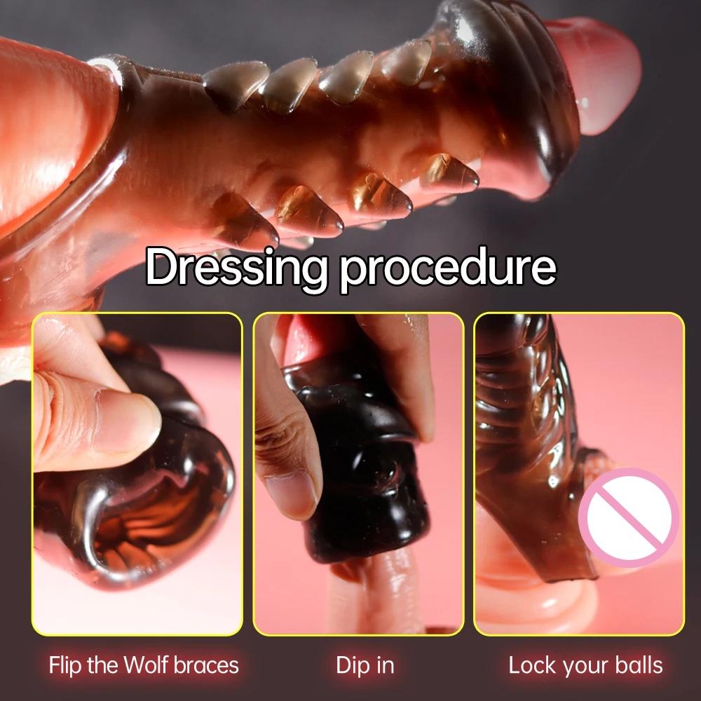 Opakovaně použitelný prodlužovač penisových rukávů Dick Glans Kondom Sexuální hračky pro dospělé Pro muže Páry erekční kroužek Oddálení ejakulace Sex Shop