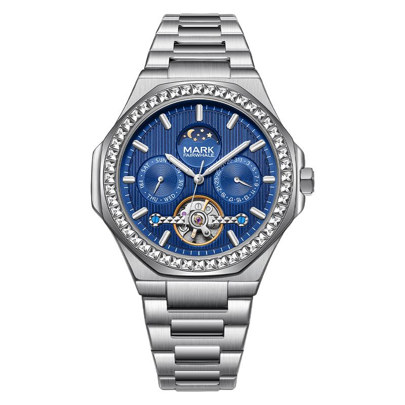 2024 Wristwatches Men Automatic Skeleton Stainless Steel Mechanical Watches for Watches Men FW-6740