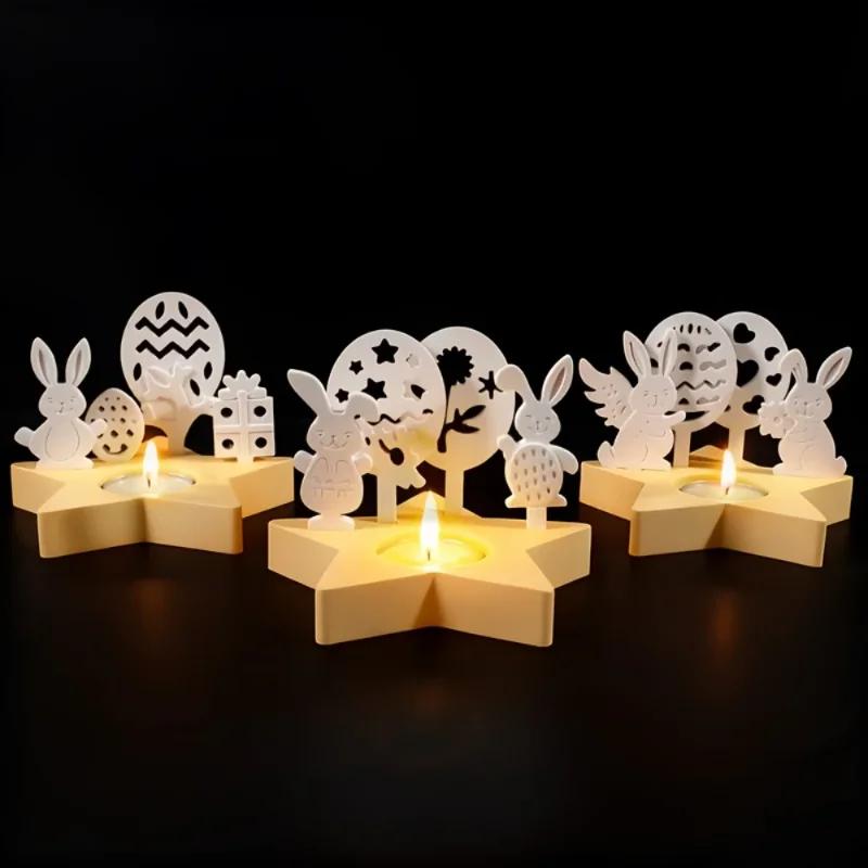Top Quality Easter Bunny Egg Silicone Mold | Resin Gypsum Candle Handicraft Gift for Festival Decoration Home Desktop Atmosphere