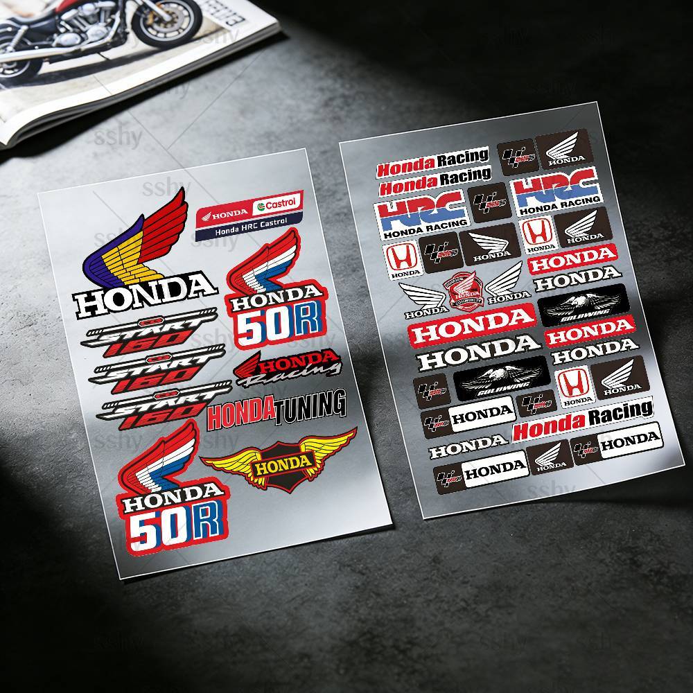 AAAKU1 For HONDA Reflective Motorcycle Stickers, 3M Safety Warning At Night In the Dark Scooter Helmets