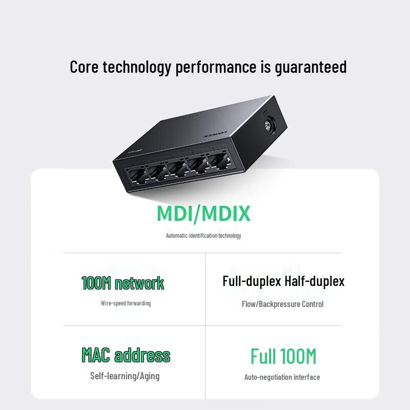 Ugreen 8-Port 100Mbps Unmanaged Ethernet Switch