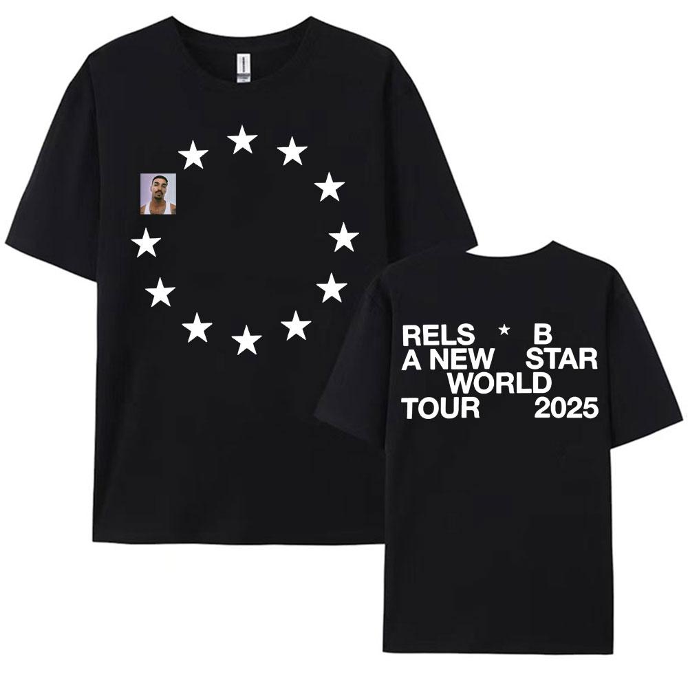 Rapper RELS B Skinny Flakk 2025 Tour Tshirt Men Clothing Fashion Hip Hop Punk Street Tshirts Unisex High Quality Cotton T Shirt