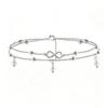 Infinity Symbol Double Layer Anklet with Faux Pearls - European & American Fashion