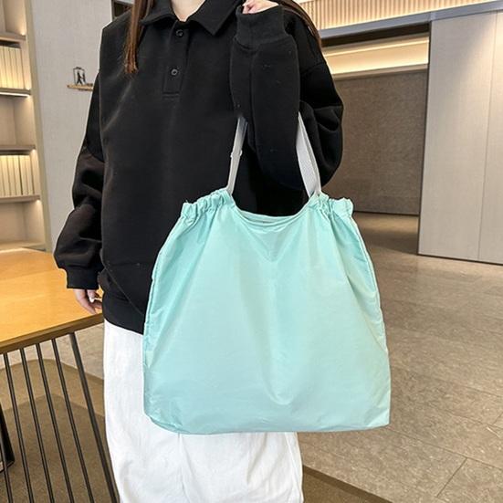 Shopping Bag Waterproof Nylon Fabric Large Capacity Foldable Single Shoulder Bag Travel-friendly Shopping Tote Bag