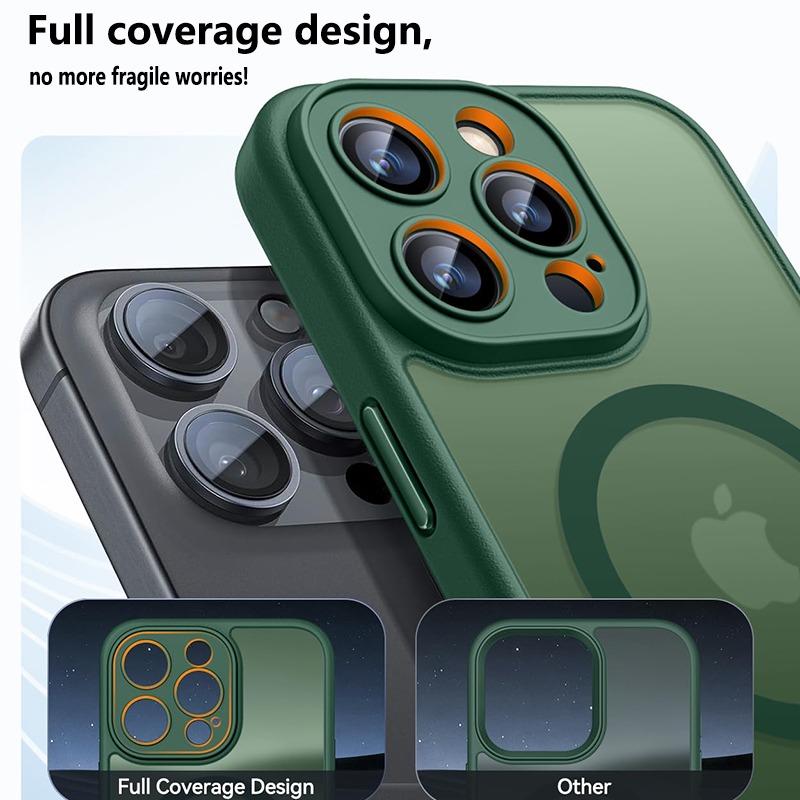 Luxury Frosted Phone Case For iPhone 17 16 15 14 13 12 11 Pro Max 16 15 Plus 17 Air For Magsafe Matte Transparent Magnetic Cover
