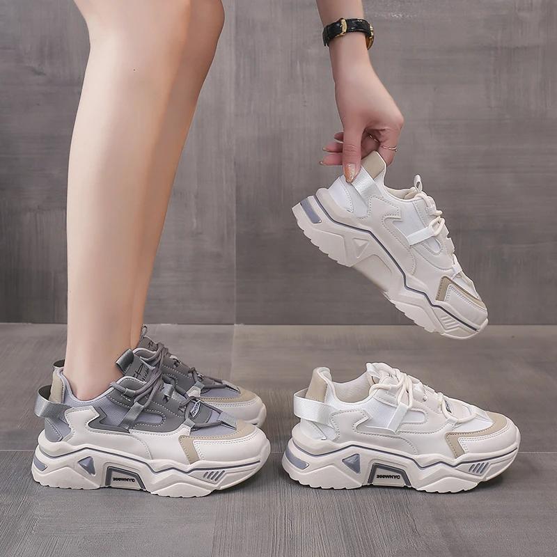 Spring and Autumn New Style Breathable Thick-soled Fashionable Sports and Leisure Student Color Matching Shoes