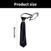Men Women Crosses Pin Chain Tie for School Event and Casual Dates Adjustable Pre Tied Black Necktie Uniform Neckwear