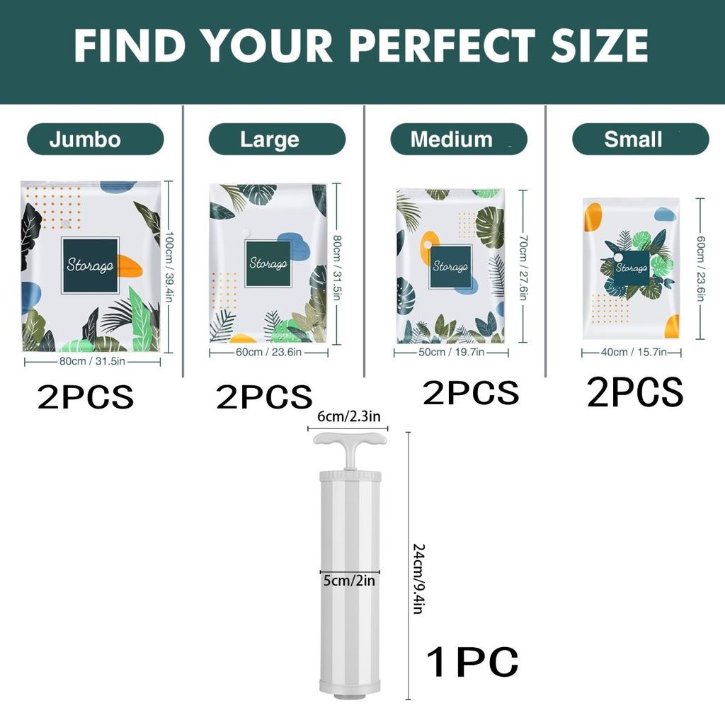 Space Saver Vacuum Sealer Storage Bags For Comforters and Blankets Clothes Home Packing Organizer