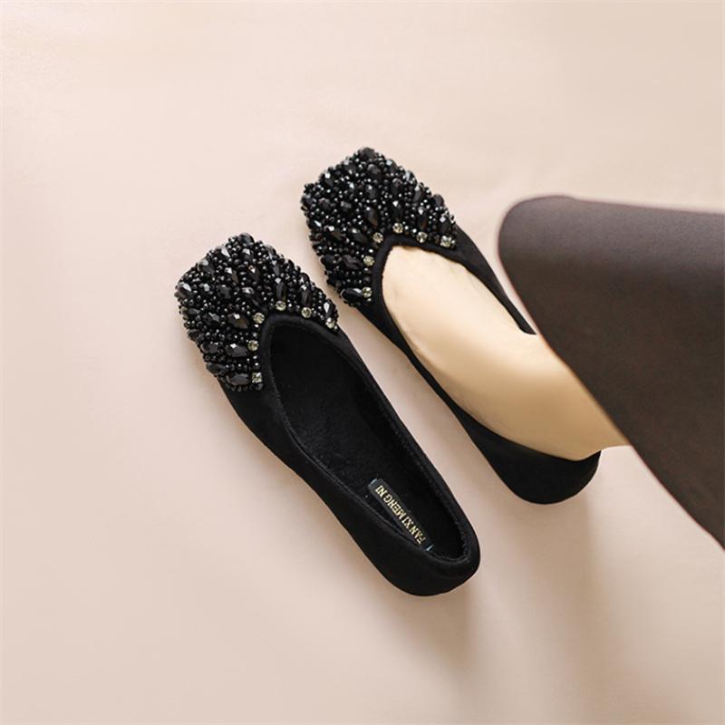 Women Flats Shoes New Fashion Women Mary Janes Crystal Shoes 2025 Luxury Female Shallow Footwear Ladies Dress Cozy Brand Shoes