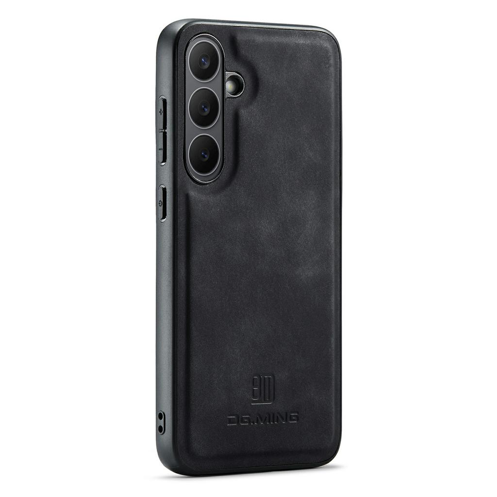 DG.MING Für Samsung Galaxy S25 FE Hülle PU-Lederbezogene PC+TPU Hybrid Handyhülle