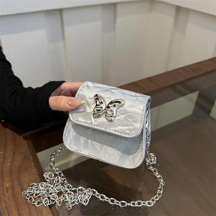 Bolsa Transversal Feminina Textura de Laço Moda 2025 - Cor Sólida, Pequena Bolsa de Ombro Quadrada Tendência