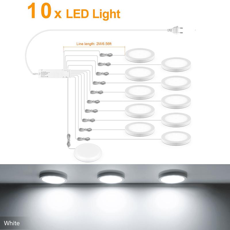 Ultradünne 5W LED Deckenpaneelleuchten Dimmbar Touchsensor Schrankleuchte für Schrank, Ausstellungsregal, Schrank