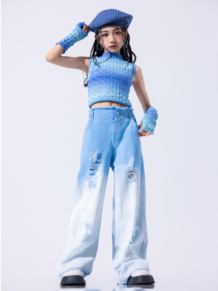 Trendy Jazz Dance Costume for Girls - Stylish Hip-Hop Performance Outfit