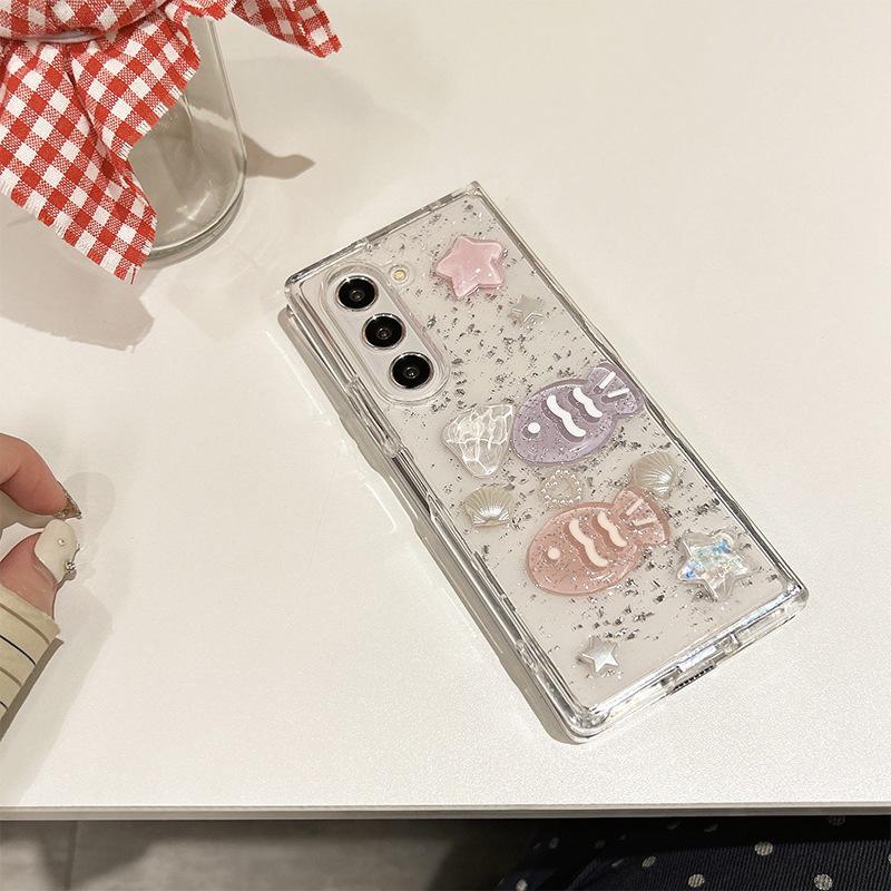 Ocean Style Starfish Epoxy Glitter Phone Case for Z Flip8/Z Fold7