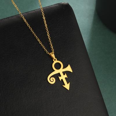 RIP Memorial Symbol Love Logo Stainless Steel Necklace Women The Minimalism Artist Love Symbol Prince Necklace Jewelry