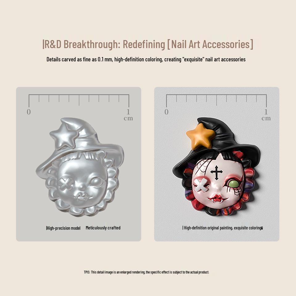 TENSOR Carved Resin Nail Art Decorations – Cute and Exquisite Wearable Nail Jewelry TX027