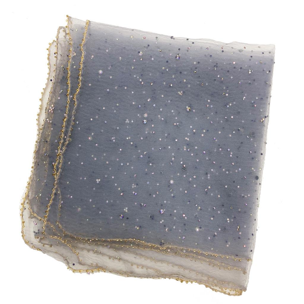 Modisches buntes Pailletten-Bandana 80cm*80cm Ultra-dünnes atmungsaktives Kopftuch Sommer Sonnenschutz