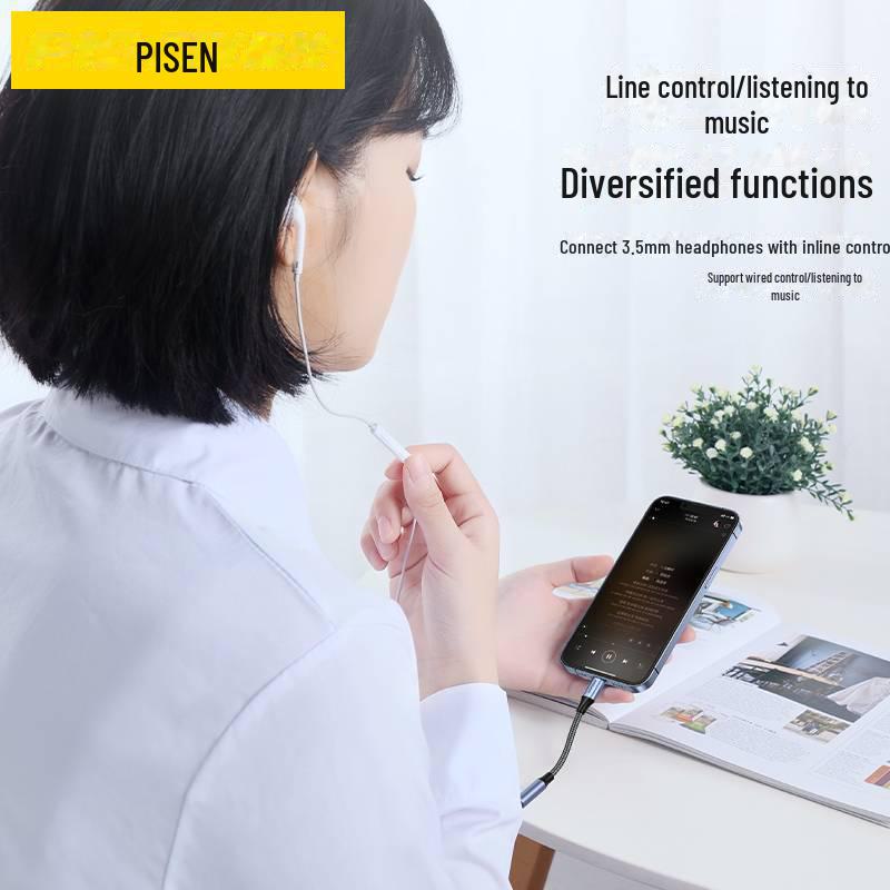 PISEN Audio Adapter for iPhone 12/13/14 Headphones