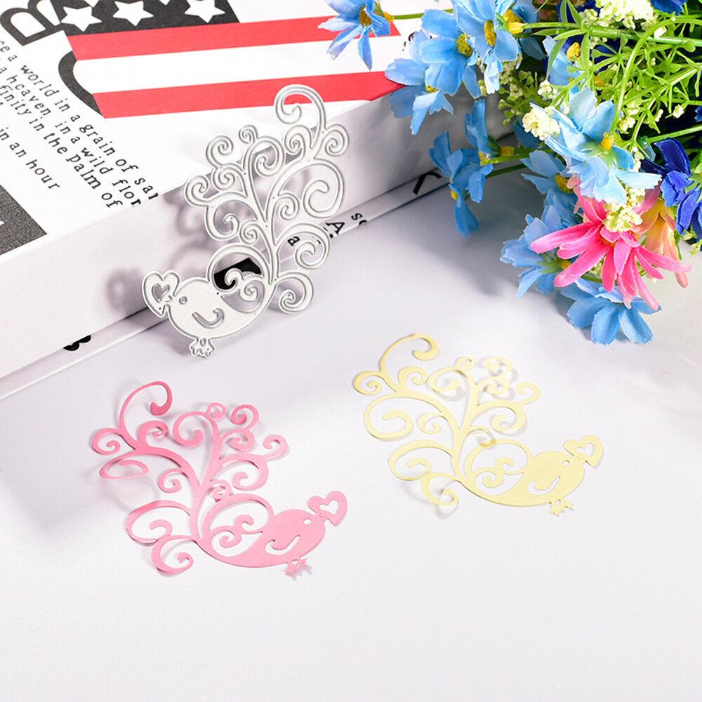 Herz-Spitze-Vogel-Stanzformen, Metallschablone, DIY, Scrapbooking, Album, Papier, Karte, Prägung, Handwerk, gestanztes Tier