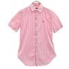 Striped Pattern Short Sleeve Shirt 2 Pink Special Wing Women Used