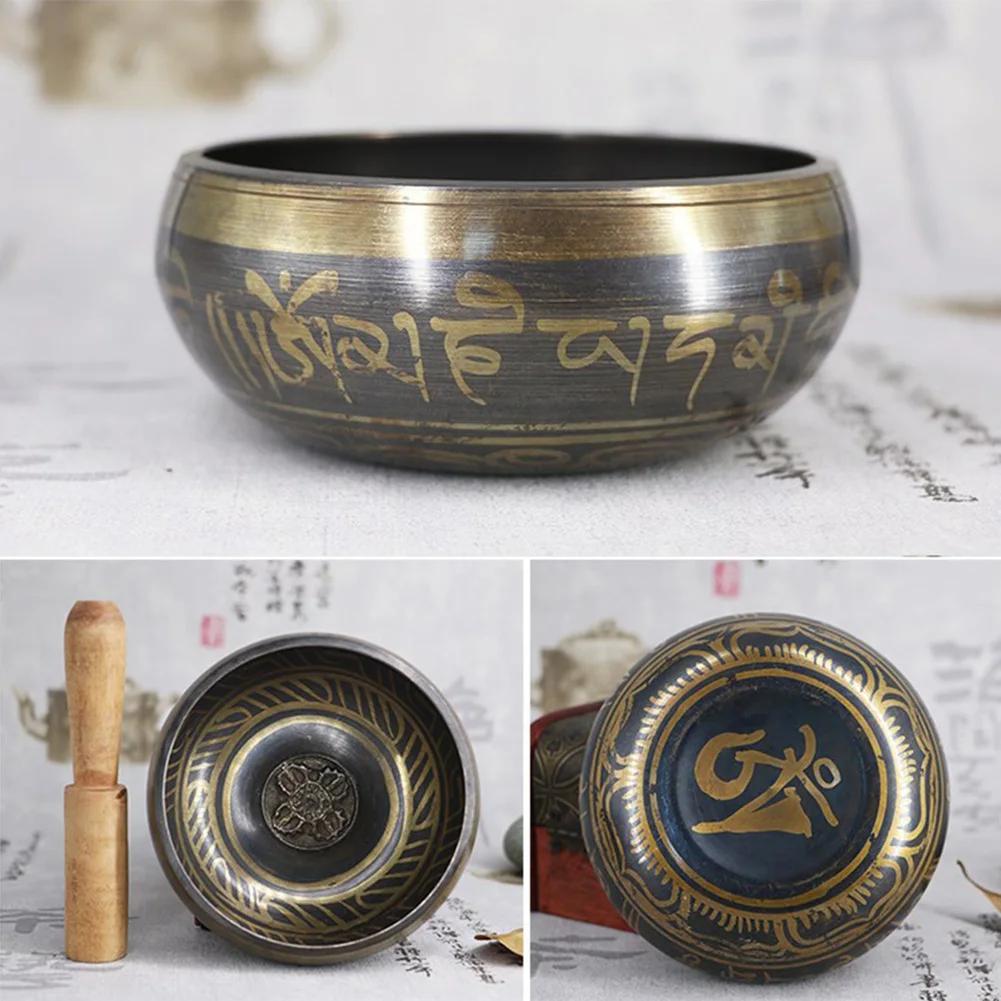 Tibetan Singing Bowl Set Lotus Yoga Meditation Bowl Handmade Relaxation Chakra Healing Prayer Mindfulness Singing Bowl Handmade
