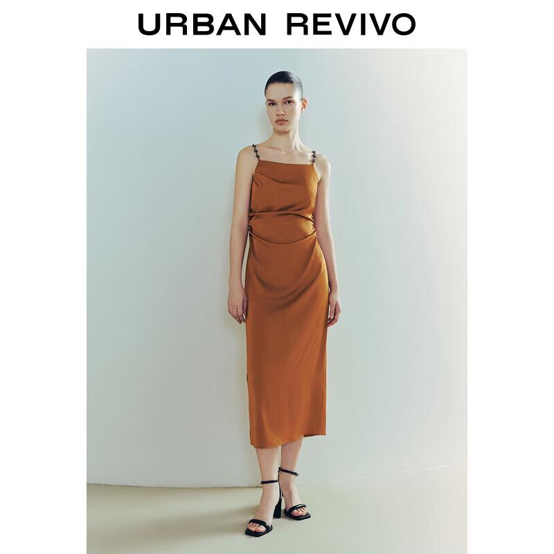 

UR 2025 Summer Pleated Waist Sling Dress M