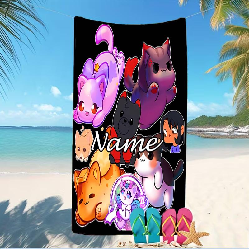 Customizable personalized beach towels Aphmau themed designs.Suitable for the beach, yoga, sports;ideal as beach accessories