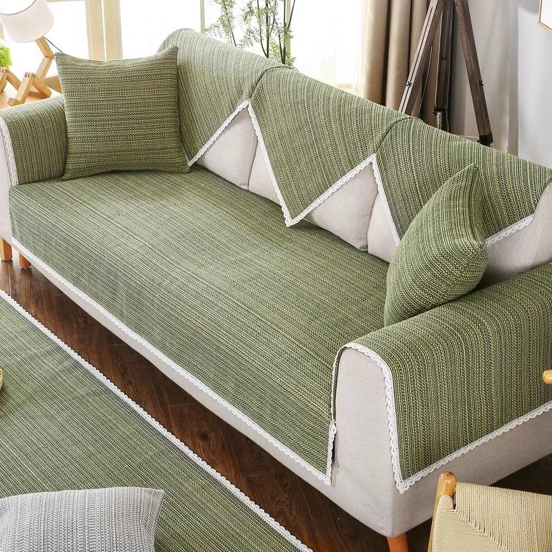Cotton Linen Sofa Cushion Universal All Season Non-Slip Seat Pad Modern Simple Design Cat Scratch Resistant Summer Use