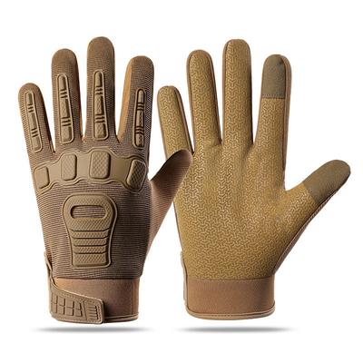 Tactical Gloves for Men Outdoor Thickened Rubber Finger Leaking Touch Screen Mountaineering Sports Anti Slip Full Finger Protection Cycling Gloves