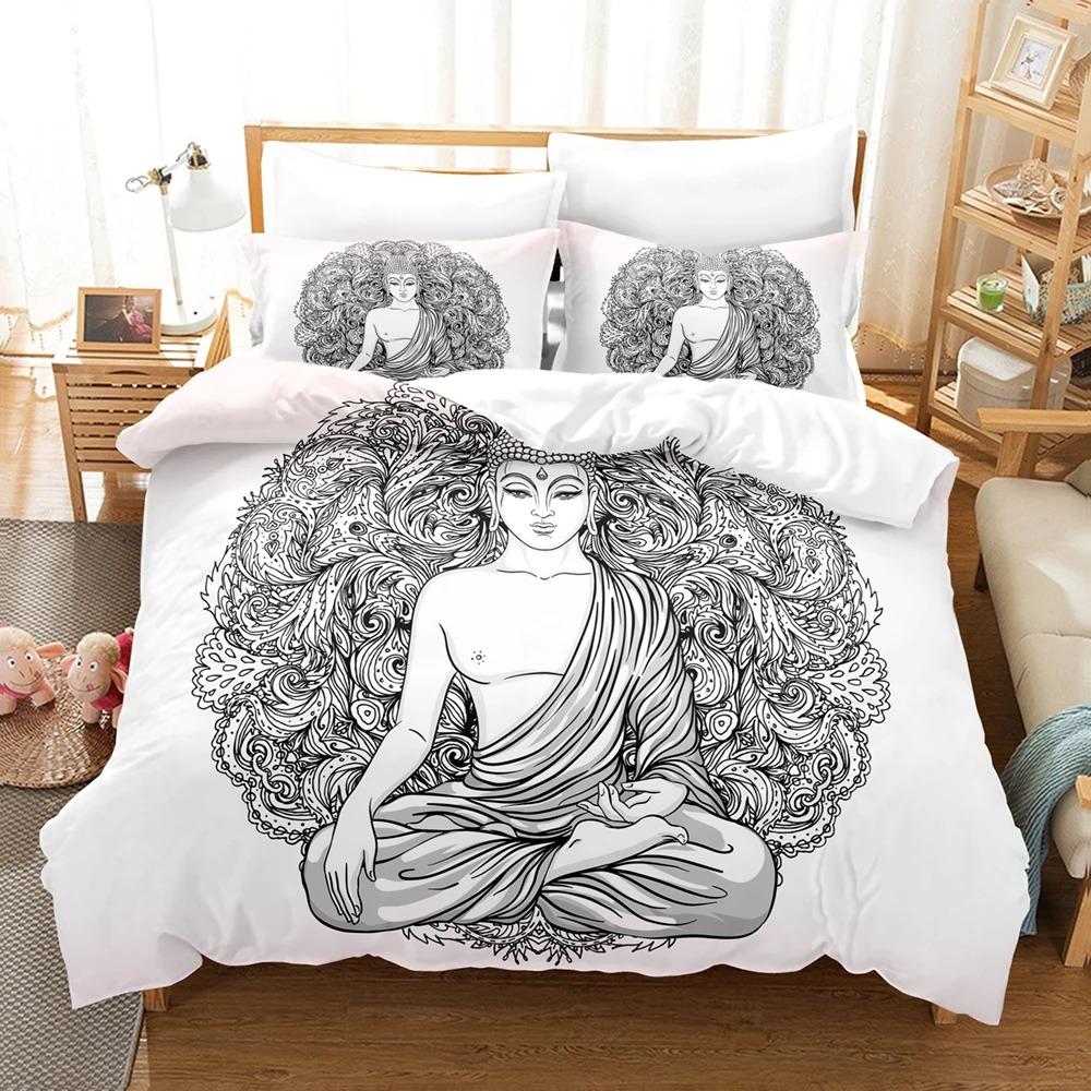 3D Buddha Bedding Sets Duvet Cover Set With Pillowcase Twin Full Queen King Bedclothes Bed Linen