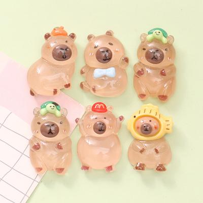 10 Stücke Kawaii Cartoon Capybara Harz Charms Helle Flatback Tier Ohrring Schlüsselanhänger Anhänger Diy Schmuck Machen