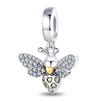 New 925 Silver Fashion Golden Sunflowers Heart Charms Beads Fit 925 Bracelets Luxury Party DIY Jewelry