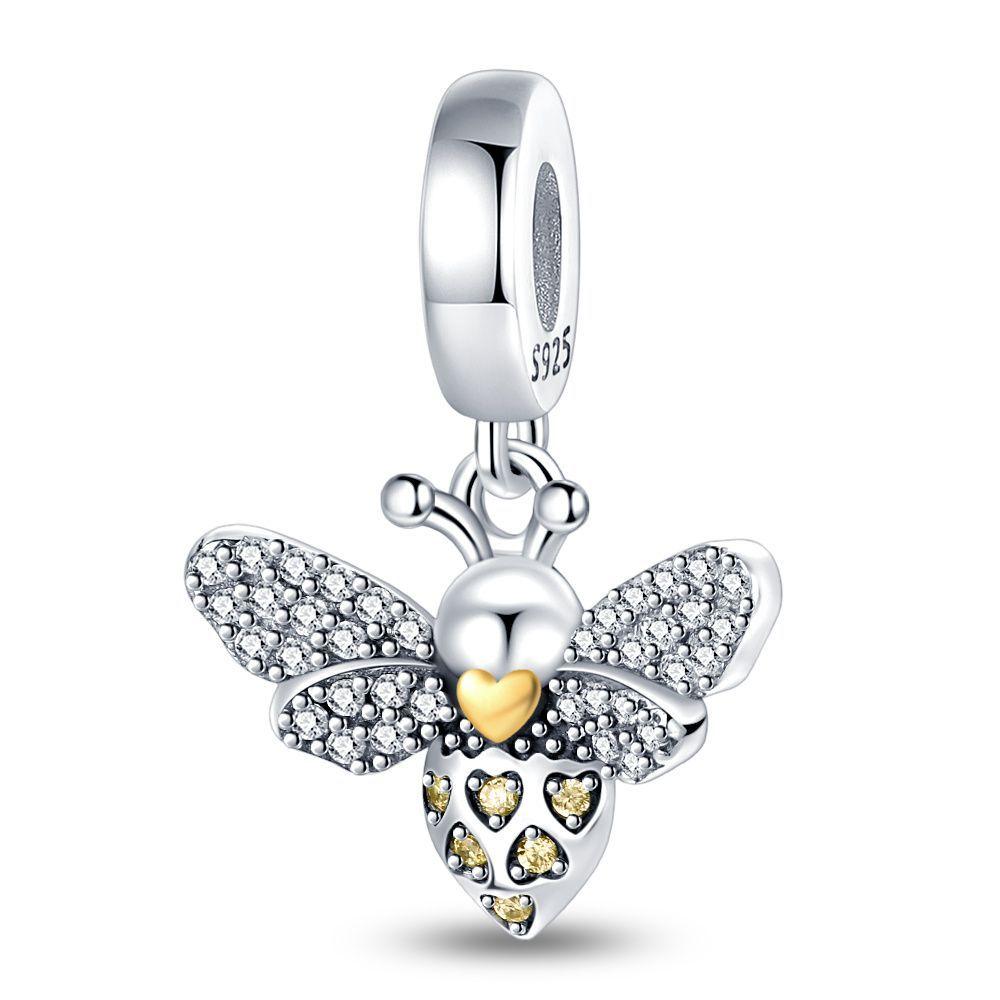 New 925 Silver Fashion Golden Sunflowers Heart Charms Beads Fit 925 Bracelets Luxury Party DIY Jewelry