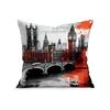 Home Decor London Icons With Red Autumn Leaves Pillowcase Pattern Cushion Cover Suitable For Sofa Bedroom Car Pillow Cover