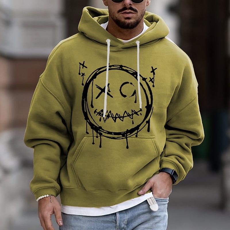 Men's Graphic Prints Hoodies Sweatshirt Designer Basic Casual Long Sleeve Hooded Daily Sports