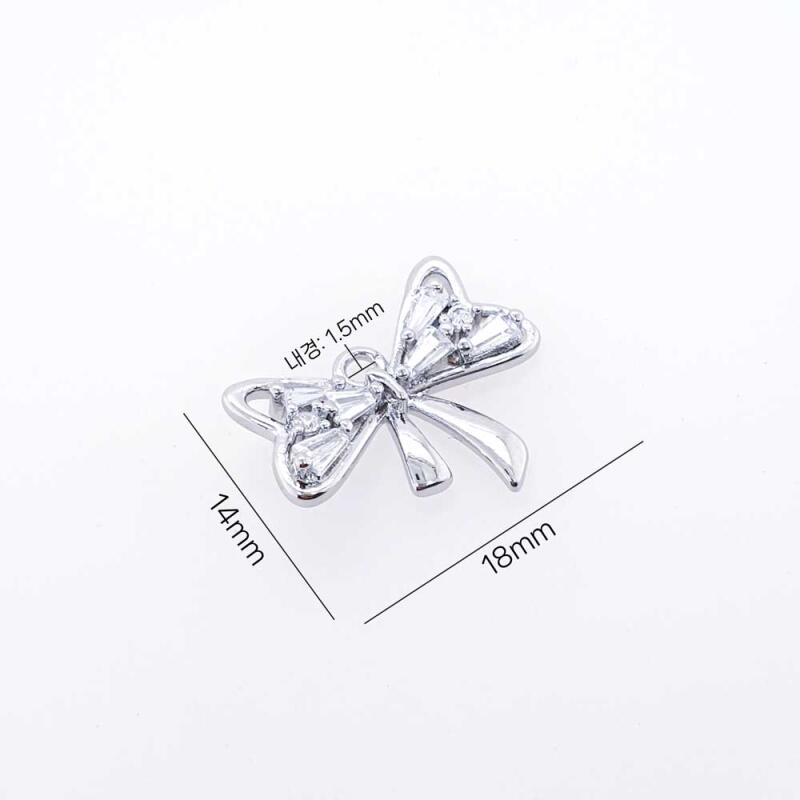 Cubic Butterfly Ribbon Pendant Accessory