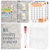 100 Envelope Money Savings Challenge Binder Set A5 PU Leather Students Notebook Marble Budget Binder with Cash Pockets