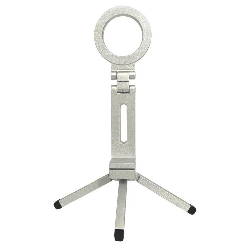 Foldable Magnetic Phone Holder Tripod with 360° Rotation for Live Streaming and Desktop Use