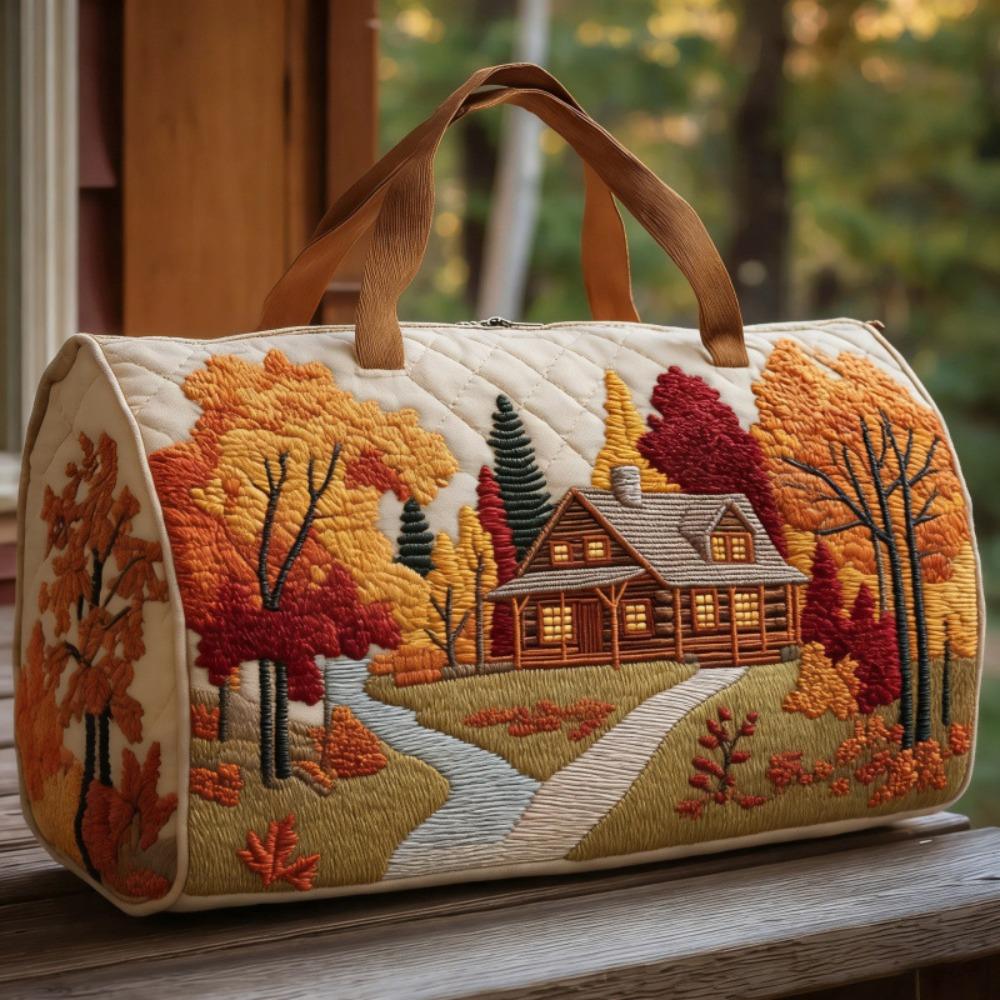 Schultergurt Gesteppte Reisetasche 3D-Stepperei Handwerk Große Kapazität Handtasche für Kurzstrecken Tragetaschen Landschaftsmuster