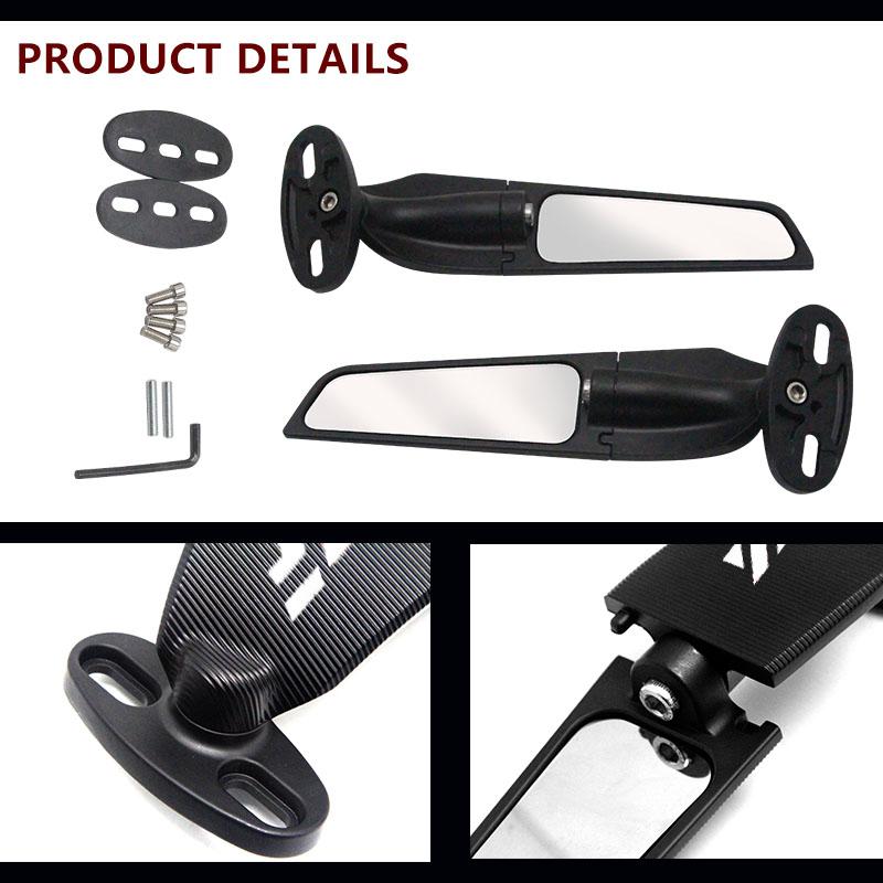 For Yamaha YZF R1 R3 R6 R6S R15 R25 R125 V2 V3 Motorcycle Modified Wind Wing Adjustable Rotating Rear View Mirror Rear