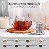 Tea Strainers for Loose Tea Extra Fine Mesh Tea Infuser 304 Stainless Steel and Updated Slim Threaded Lid Loose Leaf Tea Steepe